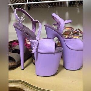 Pleaser Flamingo Purple 8” Platform Heels Size 7